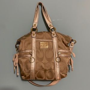 Coach Poppy Sateen Gold Bag